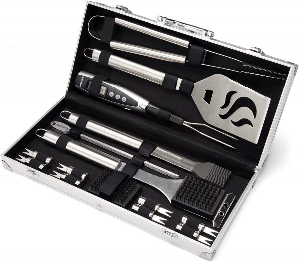 Stainless Steel 20 Piece Deluxe Grilling Utensil Set