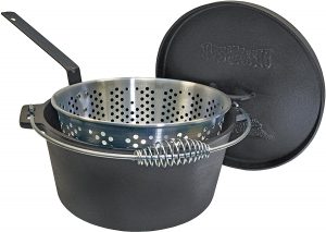 14 Qt Cast Iron Dutch Oven with Basket