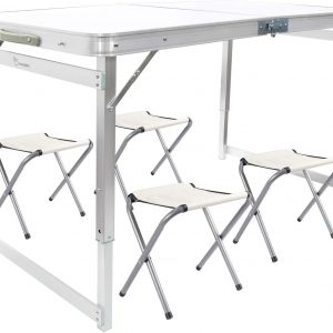 Aluminum Folding Picnic Table with 4 Stools