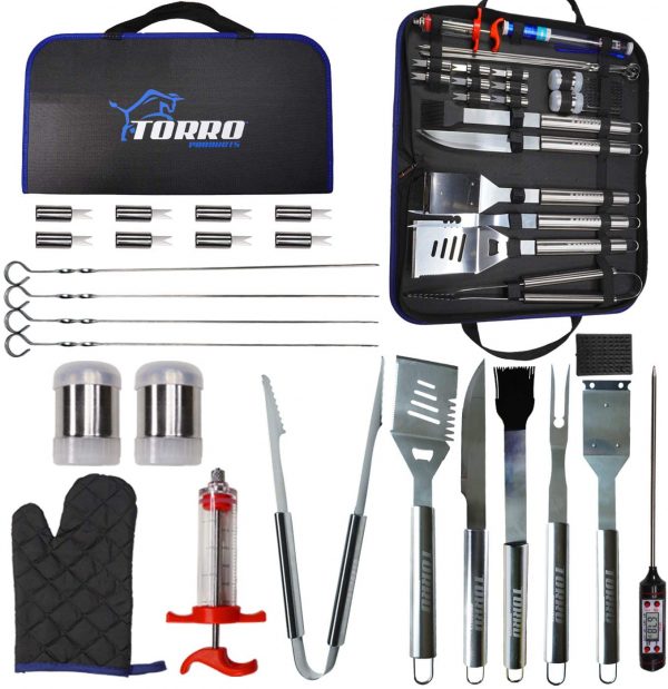 Torro 25PCS Stainless Steel Grill Tool Set
